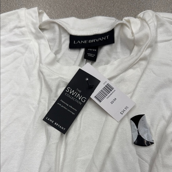 Lane Bryant White Sleeveless Relaxed Muscle Tee - Picture 3 of 3